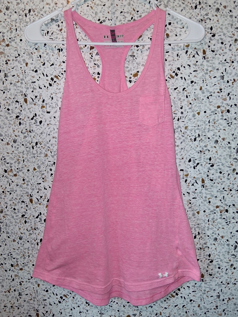 Under Armour Semi-fitted Athletic Tank Top Size Small Pink Racerback